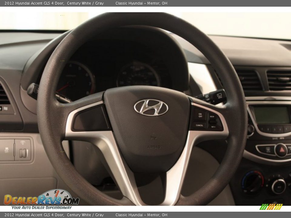 2012 Hyundai Accent GLS 4 Door Century White / Gray Photo #6