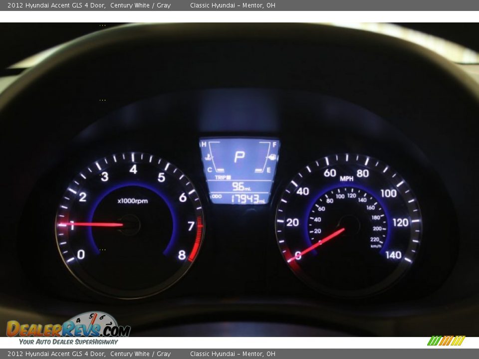 2012 Hyundai Accent GLS 4 Door Century White / Gray Photo #7