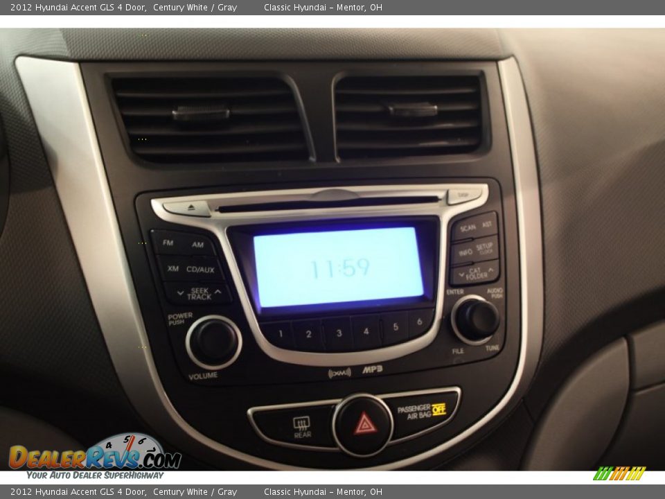 2012 Hyundai Accent GLS 4 Door Century White / Gray Photo #8