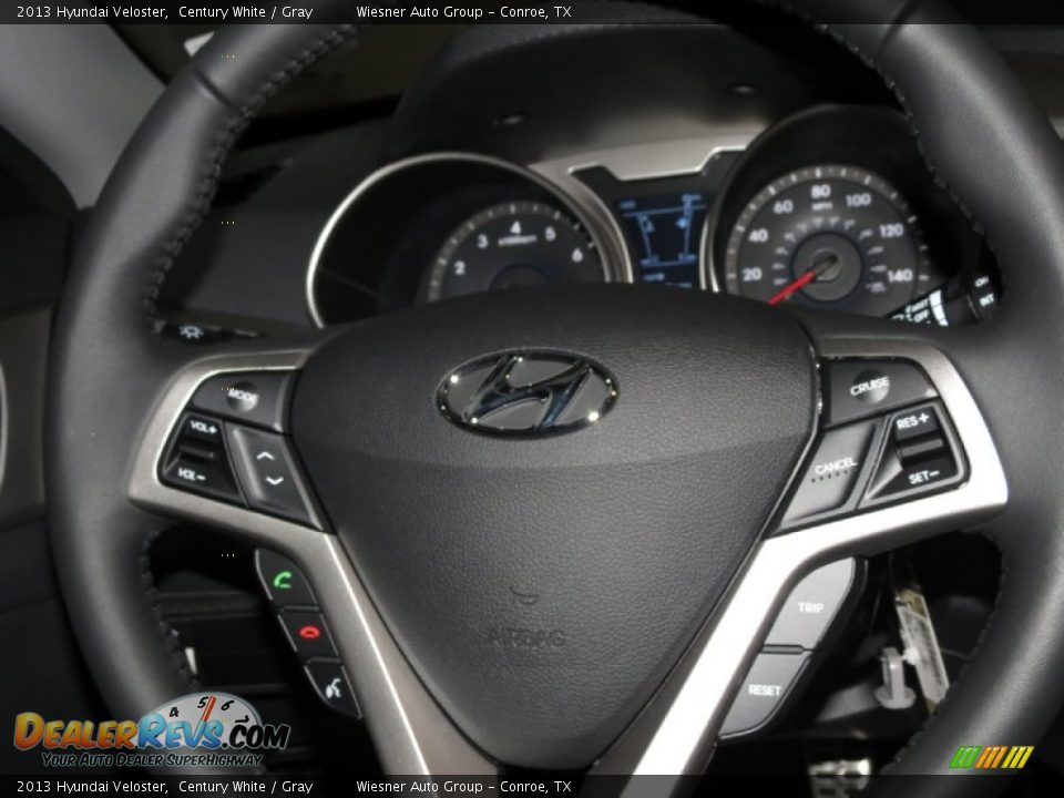 2013 Hyundai Veloster Century White / Gray Photo #4