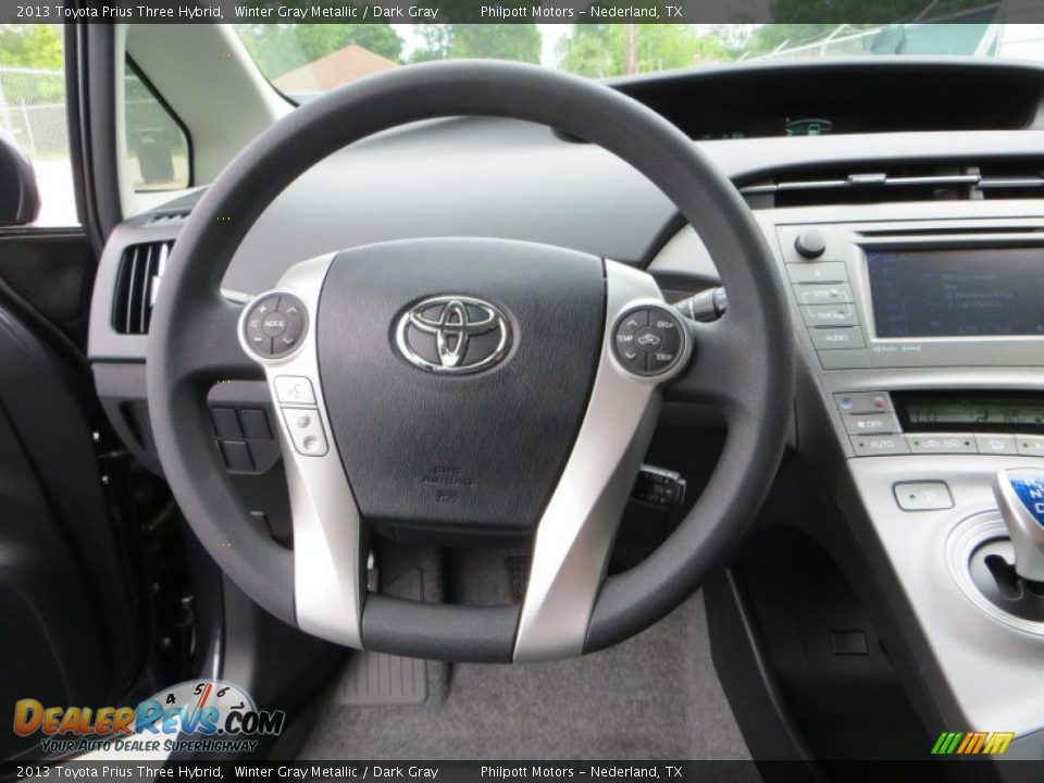 2013 Toyota Prius Three Hybrid Winter Gray Metallic / Dark Gray Photo #30