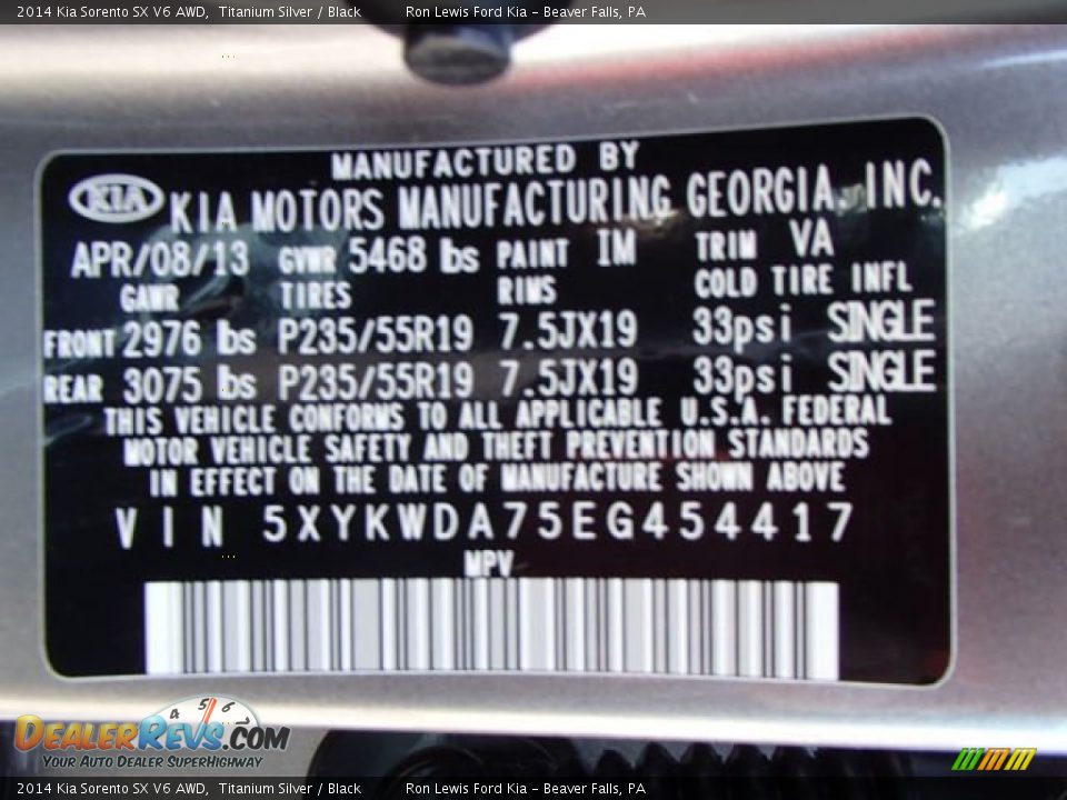 2014 Kia Sorento SX V6 AWD Titanium Silver / Black Photo #20