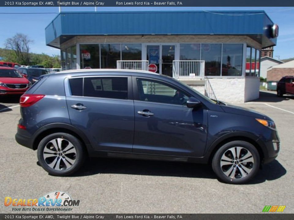 2013 Kia Sportage EX AWD Twilight Blue / Alpine Gray Photo #1