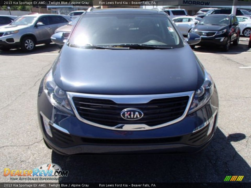 2013 Kia Sportage EX AWD Twilight Blue / Alpine Gray Photo #3