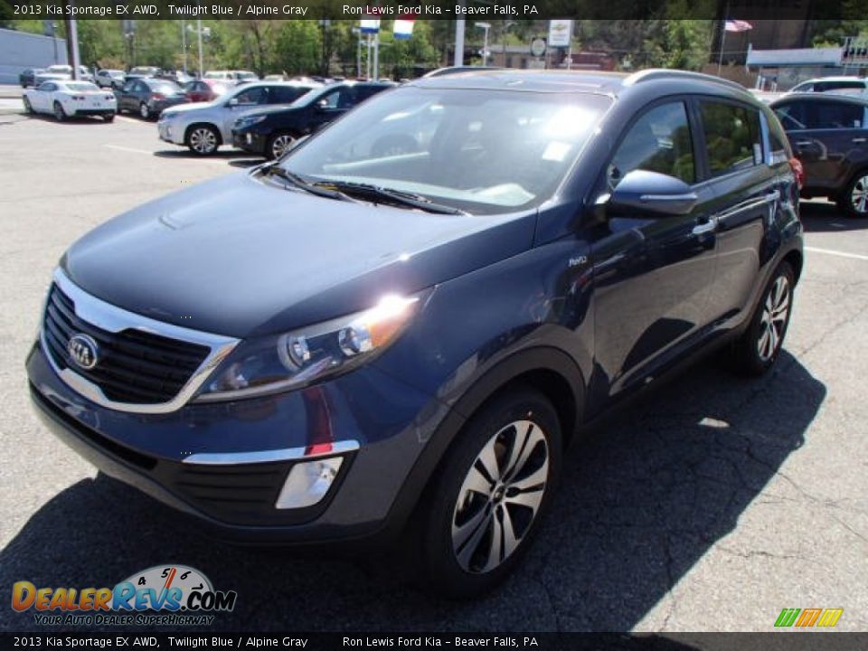 2013 Kia Sportage EX AWD Twilight Blue / Alpine Gray Photo #4