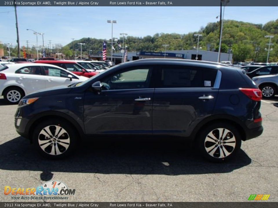 2013 Kia Sportage EX AWD Twilight Blue / Alpine Gray Photo #5