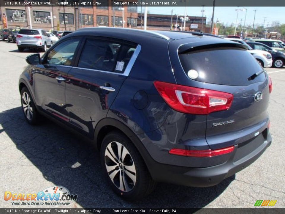 2013 Kia Sportage EX AWD Twilight Blue / Alpine Gray Photo #6