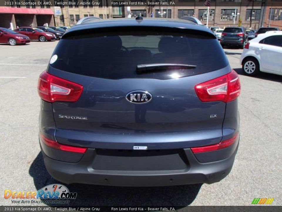 2013 Kia Sportage EX AWD Twilight Blue / Alpine Gray Photo #7