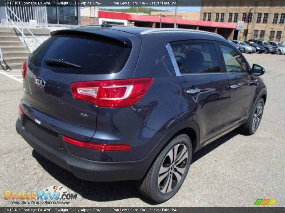 2013 Kia Sportage EX AWD Twilight Blue / Alpine Gray Photo #8