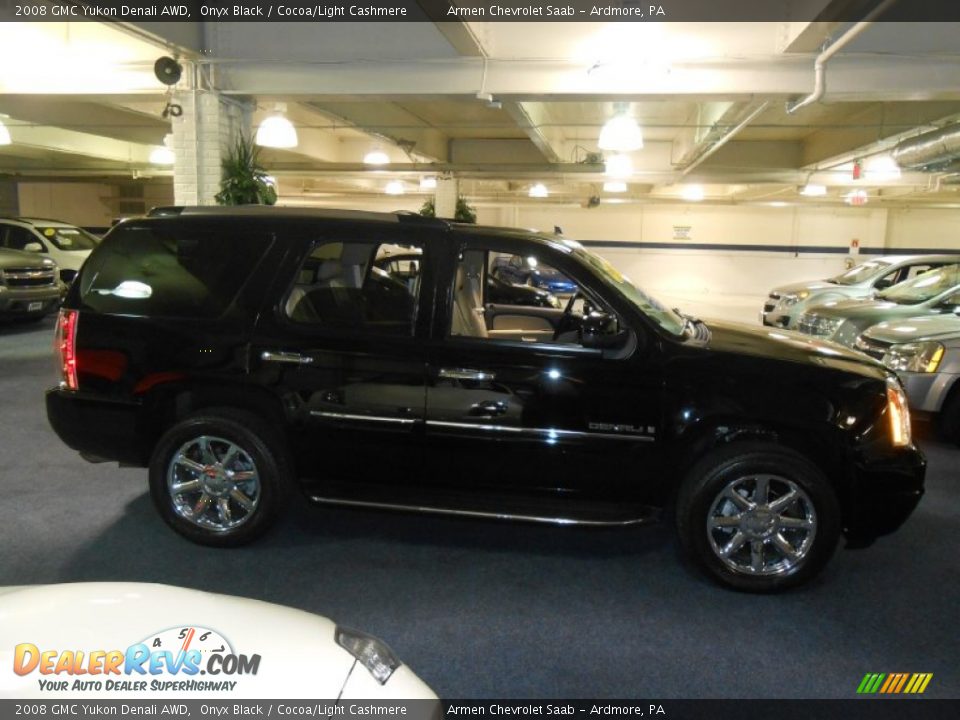 2008 GMC Yukon Denali AWD Onyx Black / Cocoa/Light Cashmere Photo #4