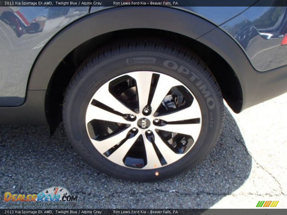 2013 Kia Sportage EX AWD Twilight Blue / Alpine Gray Photo #9