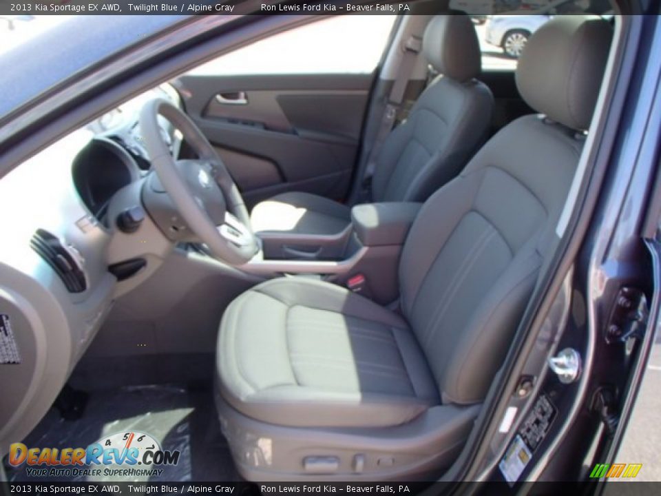 2013 Kia Sportage EX AWD Twilight Blue / Alpine Gray Photo #11
