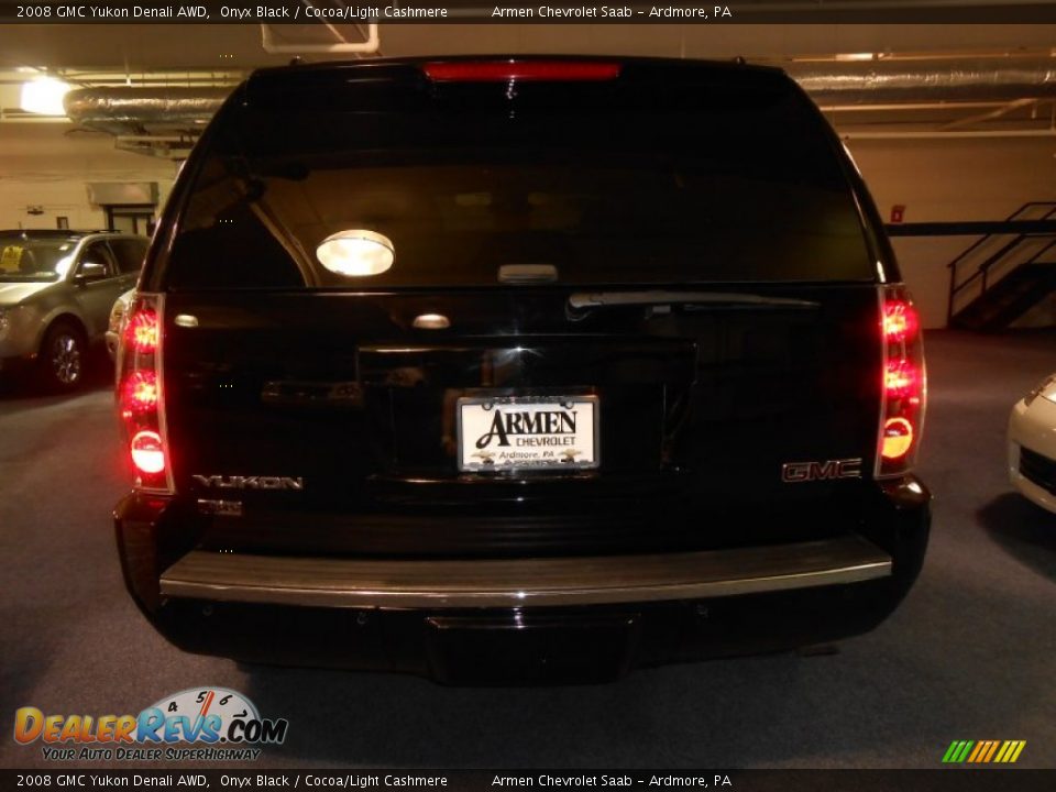2008 GMC Yukon Denali AWD Onyx Black / Cocoa/Light Cashmere Photo #6