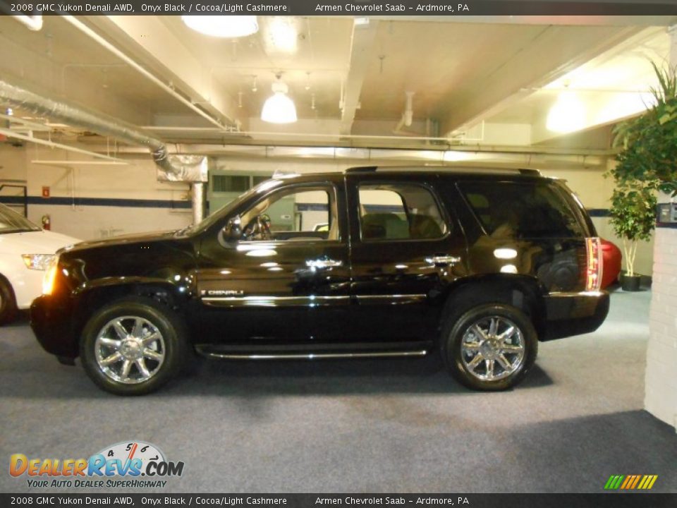 2008 GMC Yukon Denali AWD Onyx Black / Cocoa/Light Cashmere Photo #7