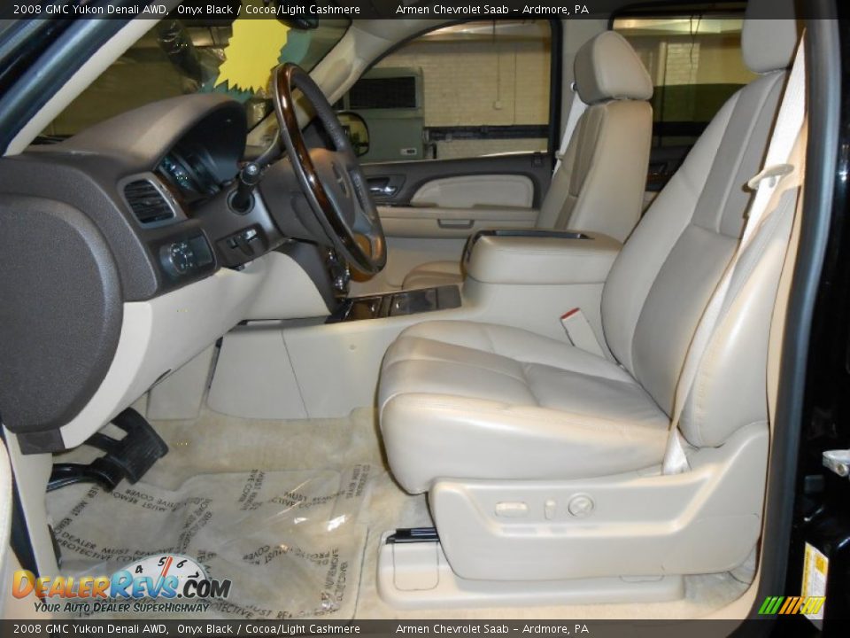 2008 GMC Yukon Denali AWD Onyx Black / Cocoa/Light Cashmere Photo #9