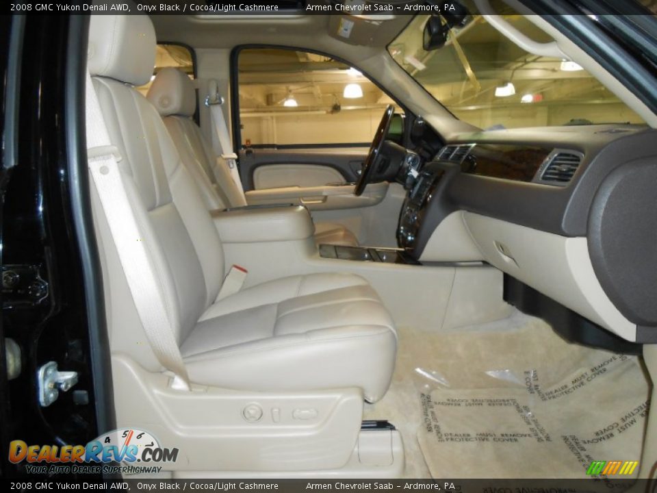 2008 GMC Yukon Denali AWD Onyx Black / Cocoa/Light Cashmere Photo #12