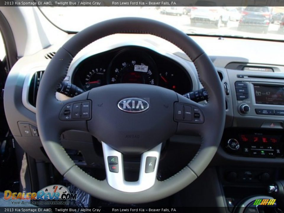 2013 Kia Sportage EX AWD Twilight Blue / Alpine Gray Photo #19