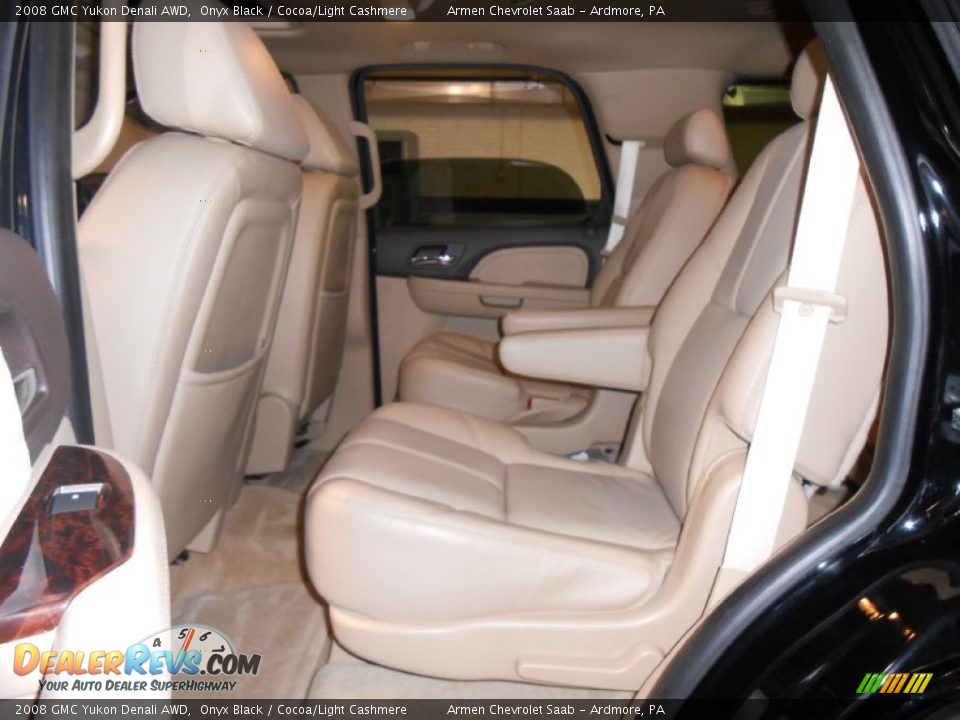 2008 GMC Yukon Denali AWD Onyx Black / Cocoa/Light Cashmere Photo #16