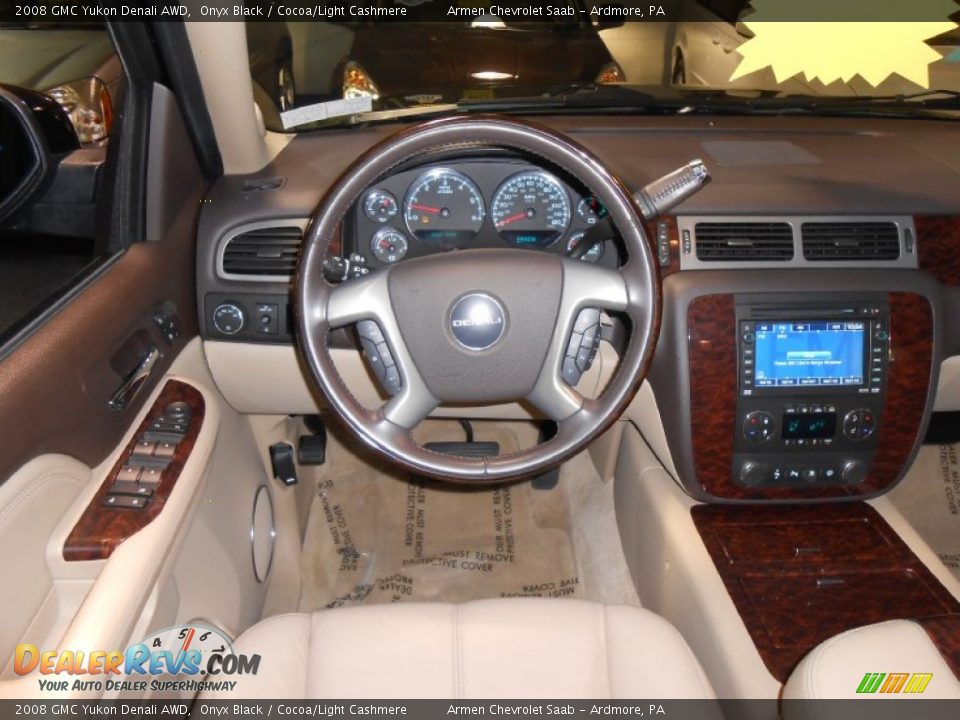 2008 GMC Yukon Denali AWD Onyx Black / Cocoa/Light Cashmere Photo #18