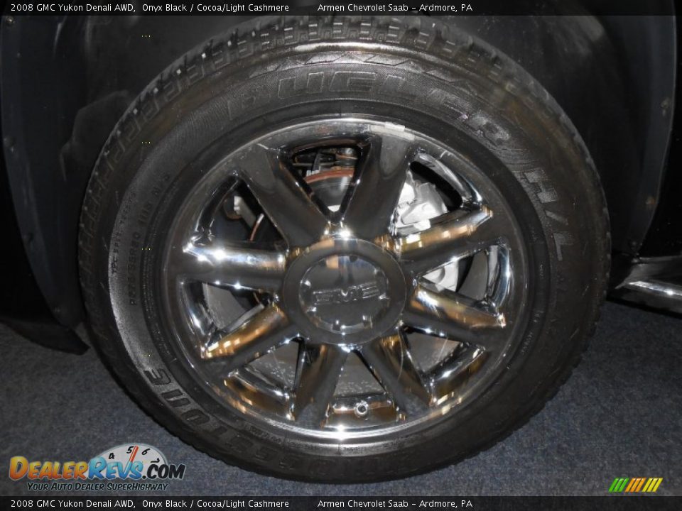 2008 GMC Yukon Denali AWD Onyx Black / Cocoa/Light Cashmere Photo #20