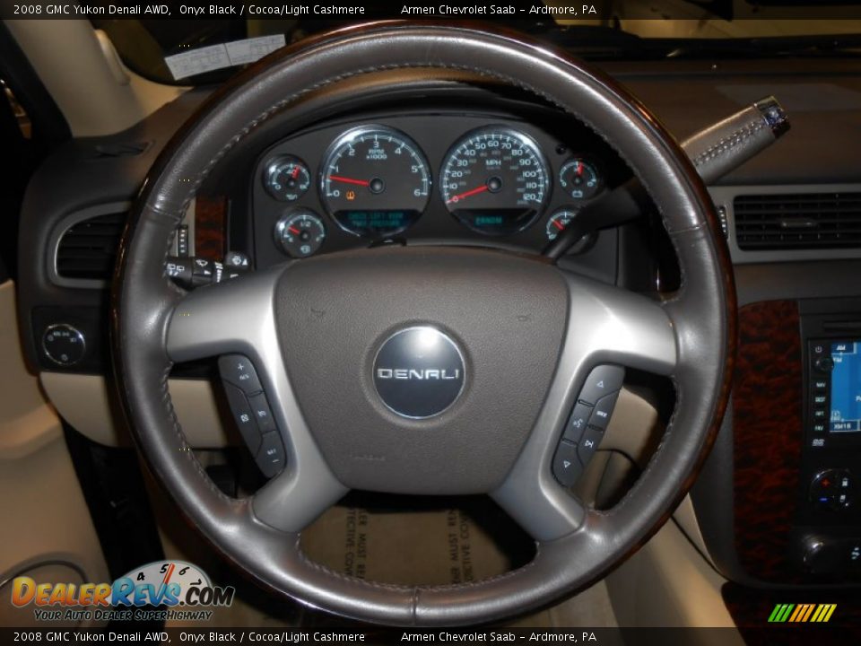 2008 GMC Yukon Denali AWD Onyx Black / Cocoa/Light Cashmere Photo #23