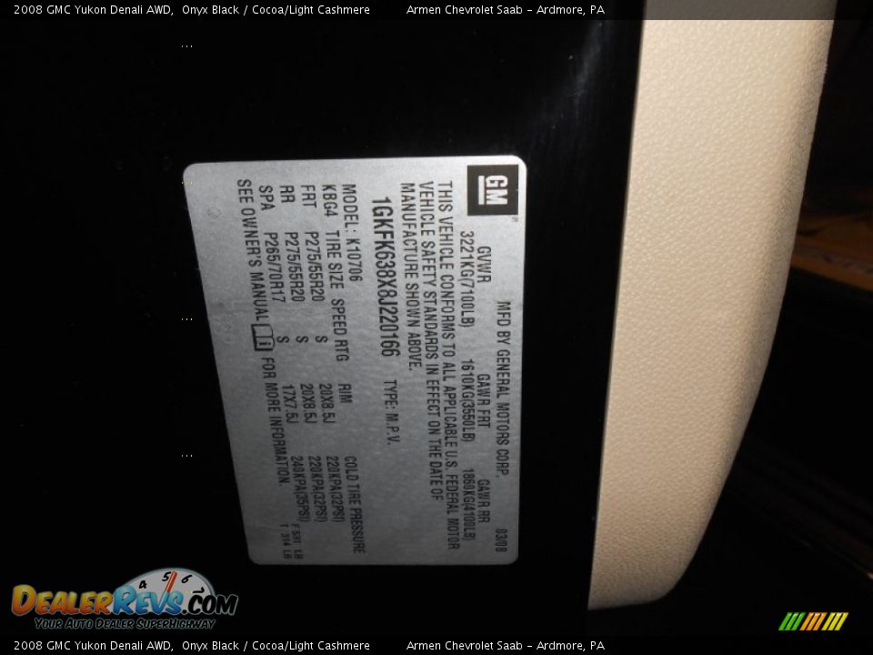2008 GMC Yukon Denali AWD Onyx Black / Cocoa/Light Cashmere Photo #25