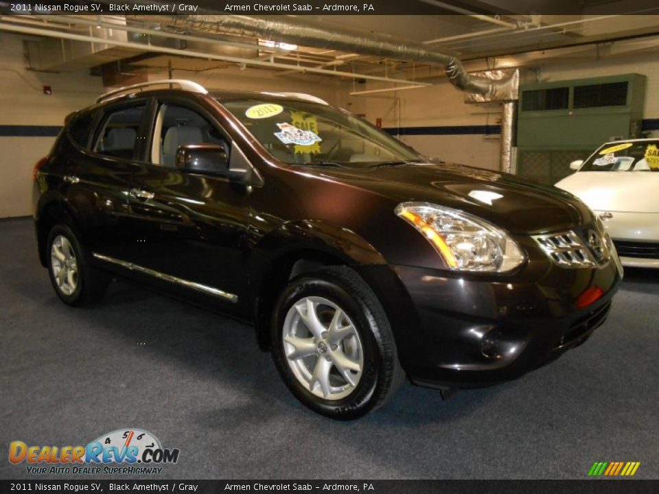 2011 Nissan Rogue SV Black Amethyst / Gray Photo #3