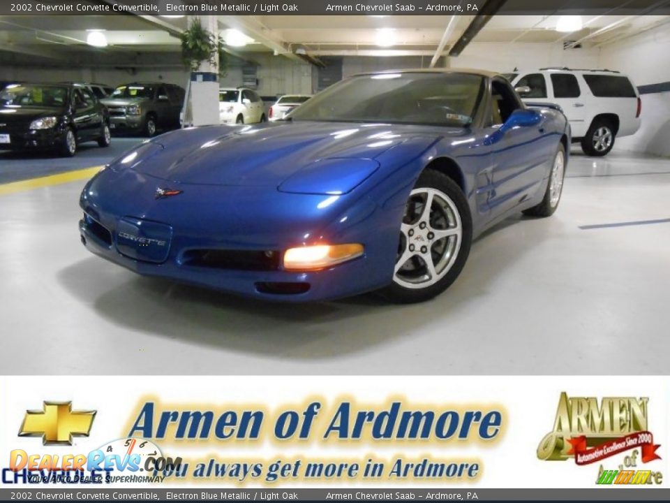 2002 Chevrolet Corvette Convertible Electron Blue Metallic / Light Oak Photo #1