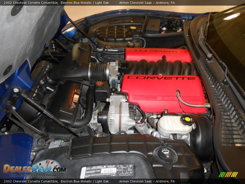 2002 Chevrolet Corvette Convertible Electron Blue Metallic / Light Oak Photo #16
