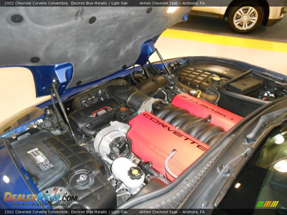 2002 Chevrolet Corvette Convertible Electron Blue Metallic / Light Oak Photo #17