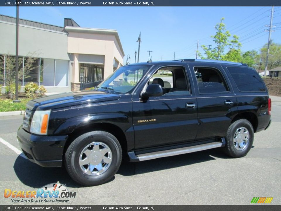 2003 Cadillac Escalade AWD Sable Black / Pewter Photo #1
