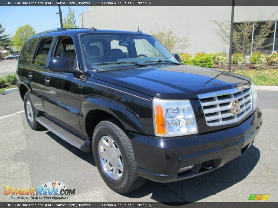 2003 Cadillac Escalade AWD Sable Black / Pewter Photo #11