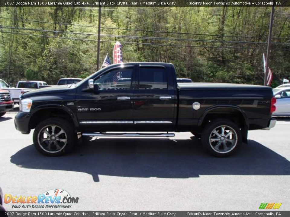 2007 Dodge Ram 1500 Laramie Quad Cab 4x4 Brilliant Black Crystal Pearl / Medium Slate Gray Photo #5