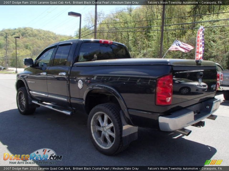 2007 Dodge Ram 1500 Laramie Quad Cab 4x4 Brilliant Black Crystal Pearl / Medium Slate Gray Photo #6