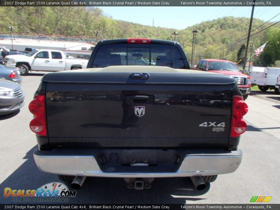 2007 Dodge Ram 1500 Laramie Quad Cab 4x4 Brilliant Black Crystal Pearl / Medium Slate Gray Photo #7