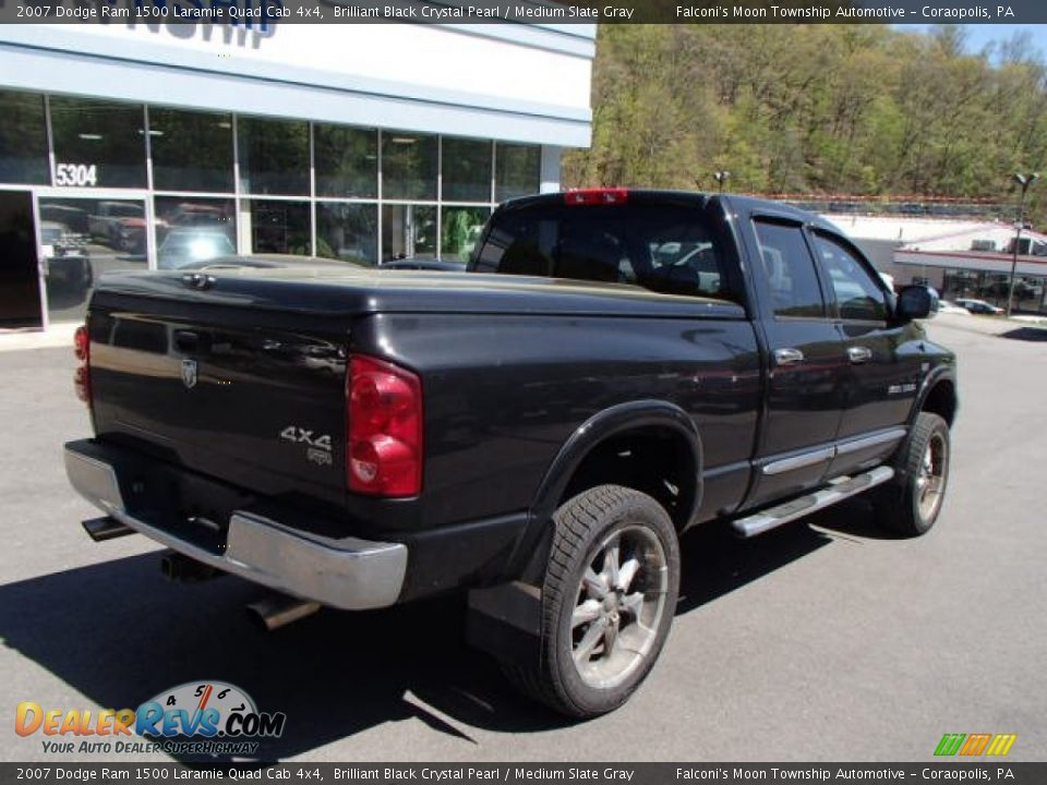 2007 Dodge Ram 1500 Laramie Quad Cab 4x4 Brilliant Black Crystal Pearl / Medium Slate Gray Photo #8