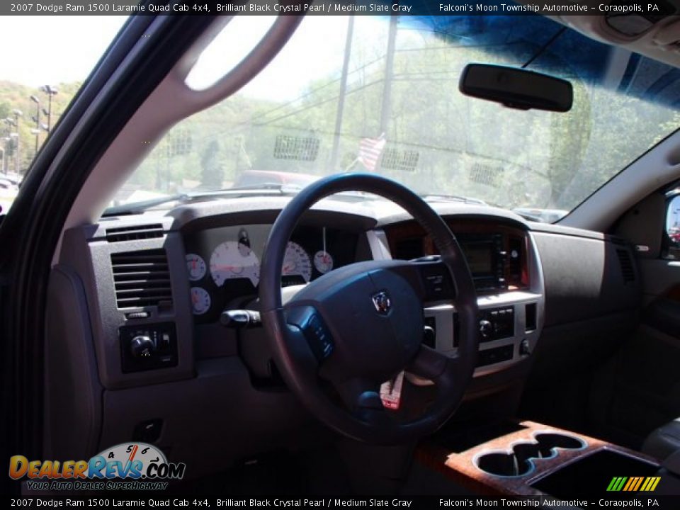 2007 Dodge Ram 1500 Laramie Quad Cab 4x4 Brilliant Black Crystal Pearl / Medium Slate Gray Photo #10