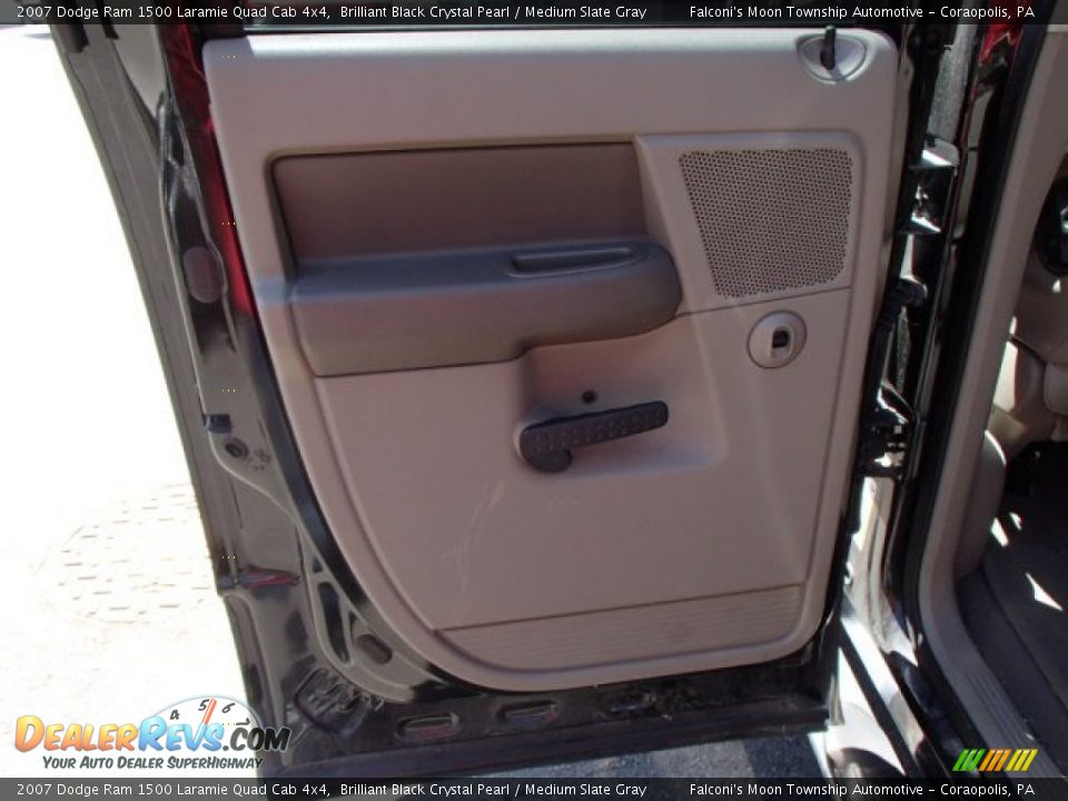 2007 Dodge Ram 1500 Laramie Quad Cab 4x4 Brilliant Black Crystal Pearl / Medium Slate Gray Photo #14