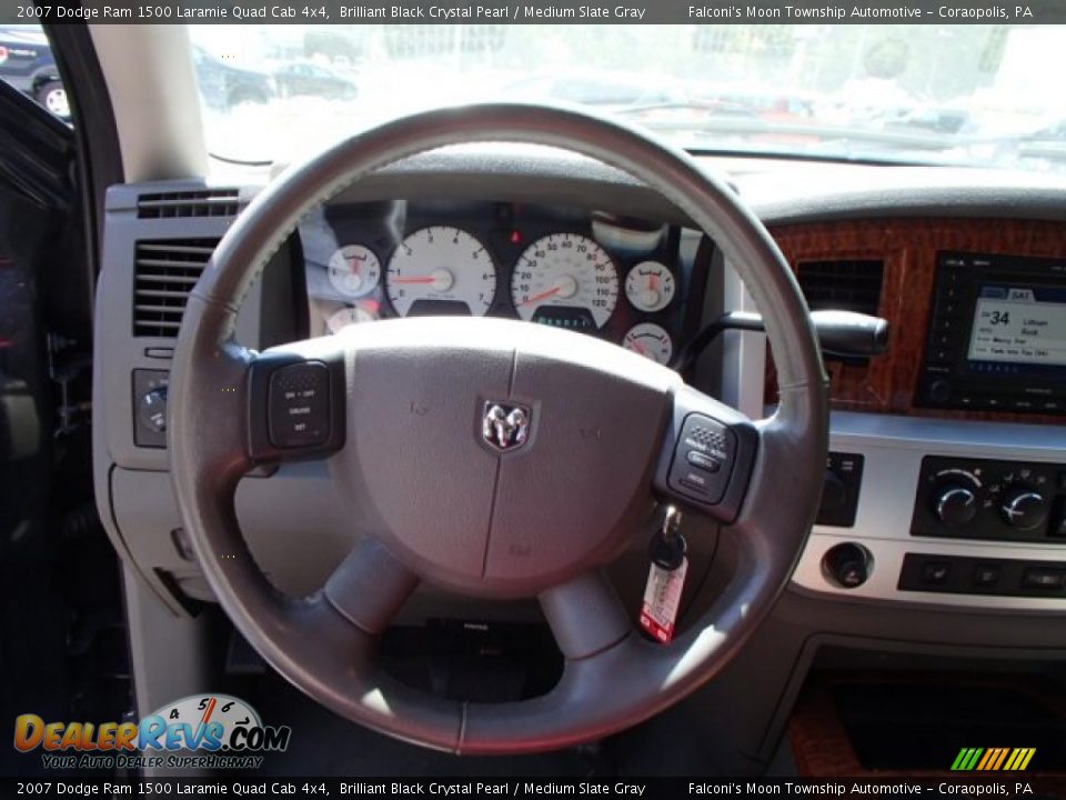 2007 Dodge Ram 1500 Laramie Quad Cab 4x4 Brilliant Black Crystal Pearl / Medium Slate Gray Photo #20