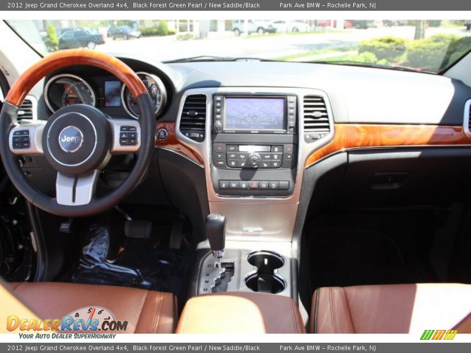 2012 Jeep Grand Cherokee Overland 4x4 Black Forest Green Pearl / New Saddle/Black Photo #13