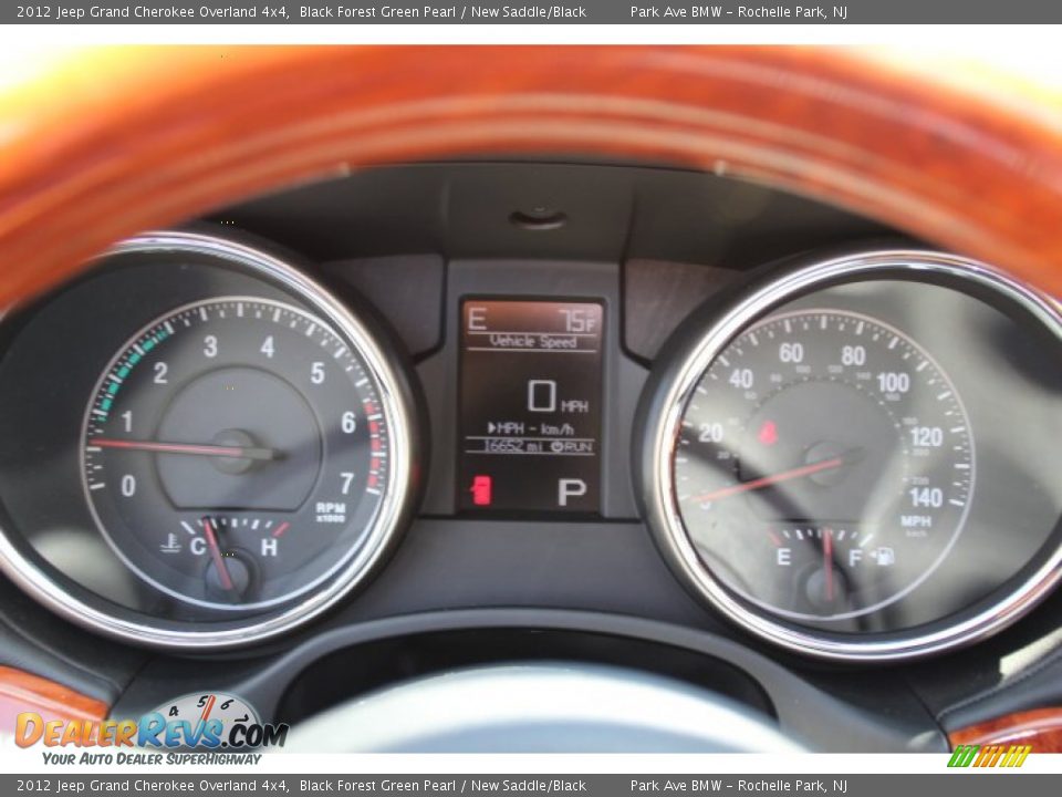 2012 Jeep Grand Cherokee Overland 4x4 Black Forest Green Pearl / New Saddle/Black Photo #19