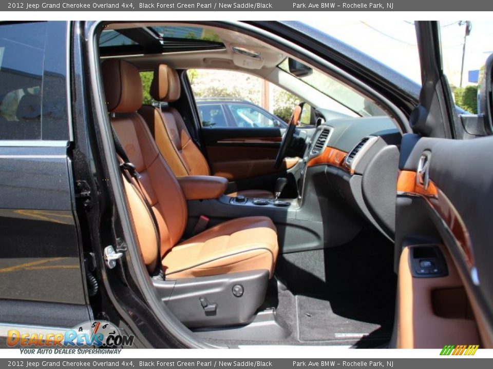 2012 Jeep Grand Cherokee Overland 4x4 Black Forest Green Pearl / New Saddle/Black Photo #28