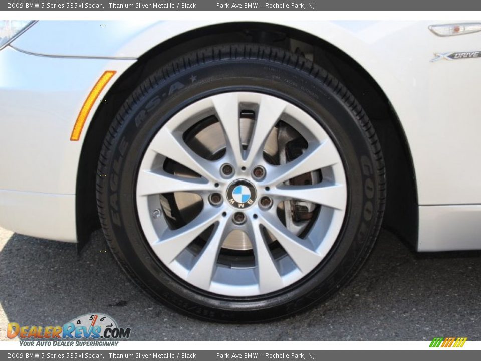 2009 BMW 5 Series 535xi Sedan Titanium Silver Metallic / Black Photo #31