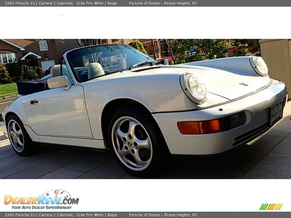 Gran Prix White 1990 Porsche 911 Carrera 2 Cabriolet Photo #1