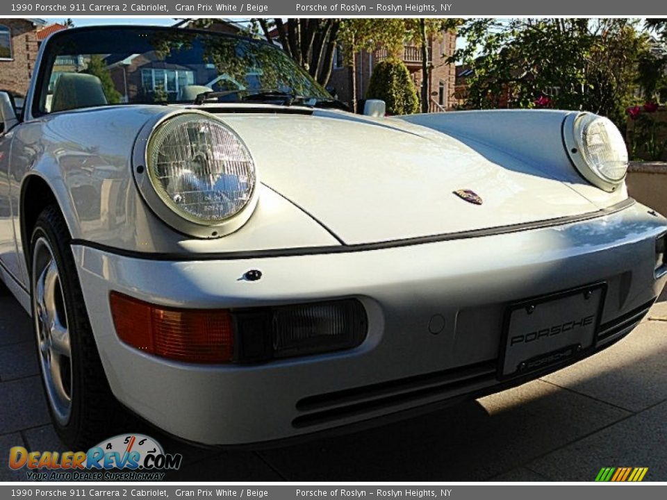 1990 Porsche 911 Carrera 2 Cabriolet Gran Prix White / Beige Photo #2