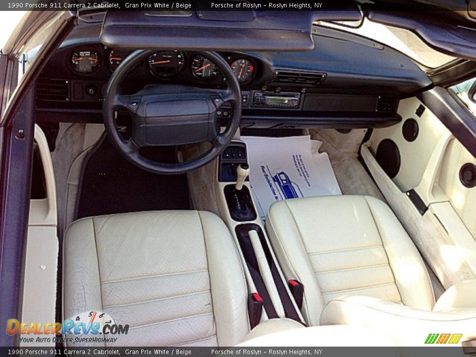 Beige Interior - 1990 Porsche 911 Carrera 2 Cabriolet Photo #7
