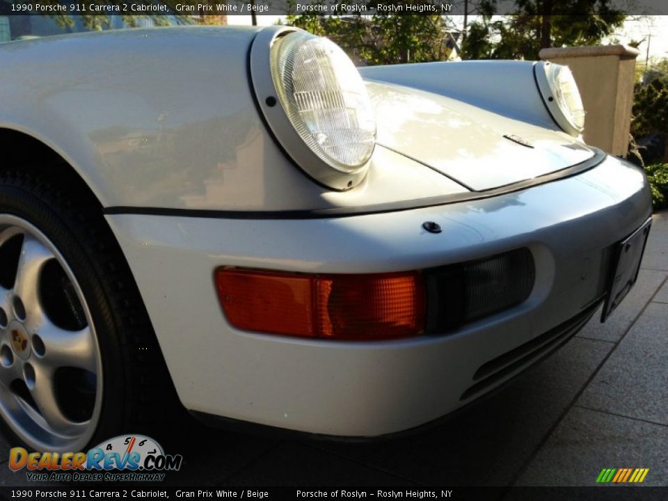 1990 Porsche 911 Carrera 2 Cabriolet Gran Prix White / Beige Photo #13