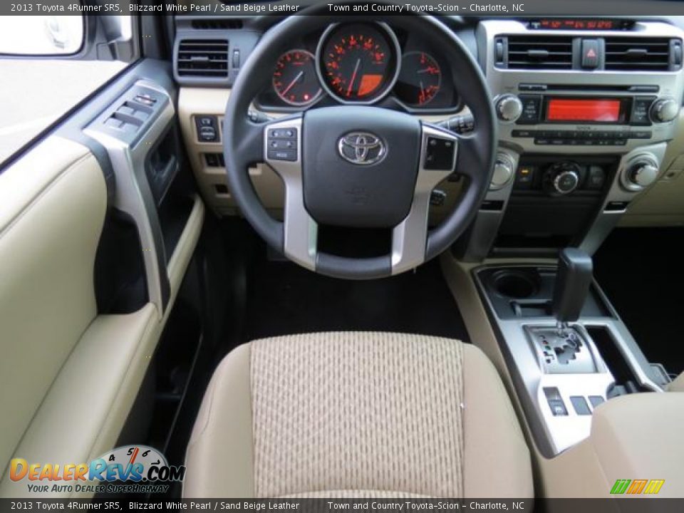 2013 Toyota 4Runner SR5 Blizzard White Pearl / Sand Beige Leather Photo #5