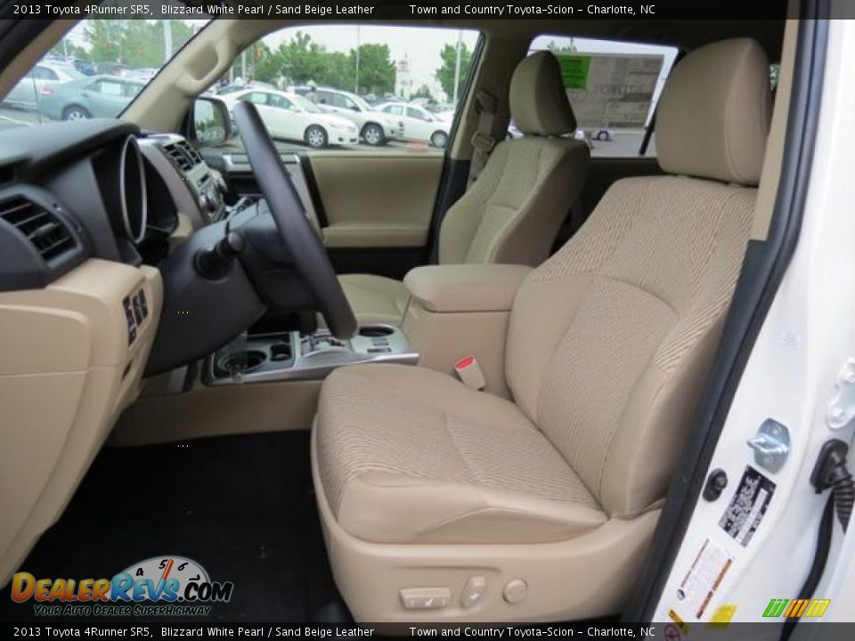 2013 Toyota 4Runner SR5 Blizzard White Pearl / Sand Beige Leather Photo #8