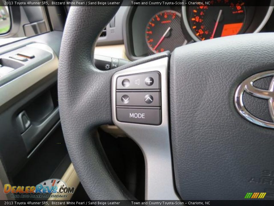 2013 Toyota 4Runner SR5 Blizzard White Pearl / Sand Beige Leather Photo #14